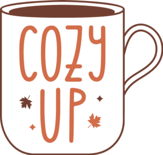 Cozy up, fall vibes, coffee tea cup clipart image - free svg file for members