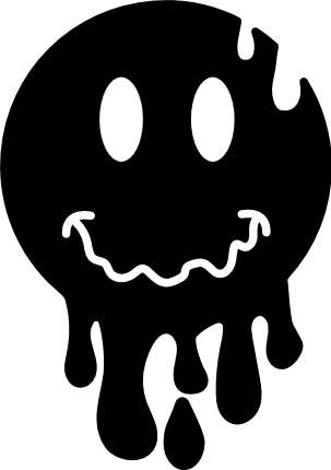 Dripping smiley emoji silhouette - free svg file for members