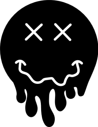 Dripping smiley emoji silhouette - free svg file for members