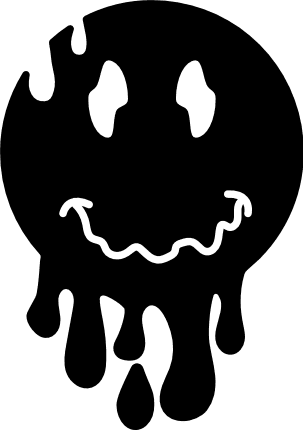 Dripping smiley emoji silhouette - free svg file for members