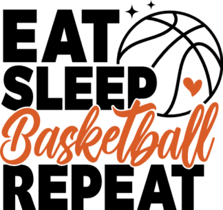 Eat, sleep, basketball, repeat, funny basketball fan tshirt design - free svg file for members