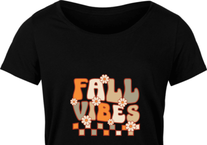 Fall vibes, checkered design, floral tshirt design - free svg file for members