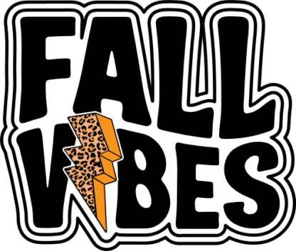 Fall vibes sign, thunderbolt with leopard skin, tshirt design - free svg file for members