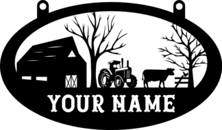 Personalized hanging sign, farmhouse and  farm objects - free svg file for members