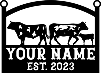 Custom name hanging tag, est 2023, wall art - free svg file for members