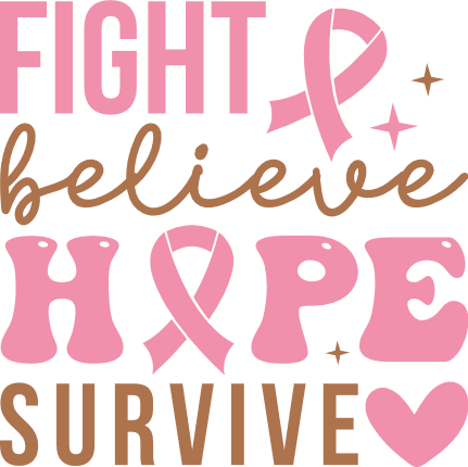 Fight, believe, hope, survive, breast cancer awareness hoodie design - free svg file for members