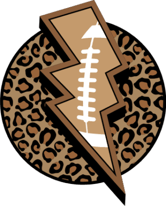 Football flash lightning in a circle, leopard skin design - free svg file for members