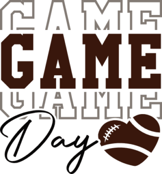 Game day, echo stacked text, football fan tshirt design - free svg file for members