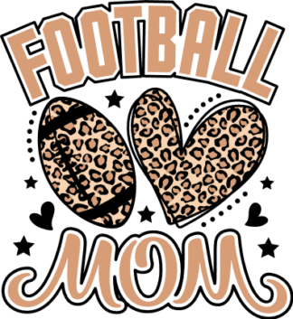 Football mom, leopard skin heart and ball, tshirt design for mama - free svg file for members