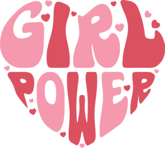 Girl power, heart made of words, empowered women tshirt design - free svg file for members