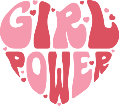 Girl power, heart made of words, empowered women tshirt design - free svg file for members
