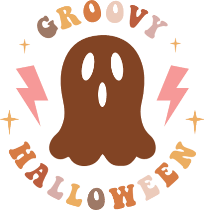 Groovy Halloween, ghost, Halloween hoodie design - free svg file for members