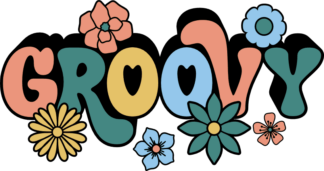Groovy sign, floral trendy tote bag design - free svg file for members