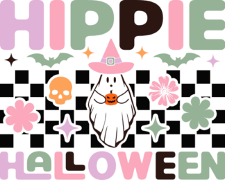 Hippie Halloween, checkered design, tshirt design for Halloween - free svg file for members