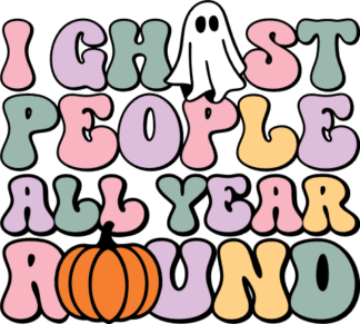 I ghost people all year round, Funny Halloween tshirt design - free svg file for members