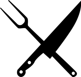 Crossed knife and fork silhouette - free svg file for members