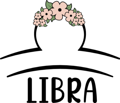 Libra zodiac sign with floral crown, birthday tshirt design - free svg file for members