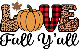 Love fall yall, leopard skin, autumn tshirt design - free svg file for members