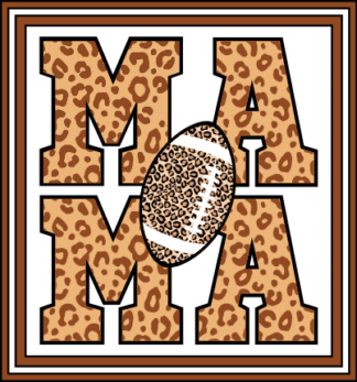 Mama sign in a frame, Leopard skin, Football tshirt design - free svg file for members
