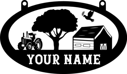 farmhouse and farm objects, Personalized hanging tag, door sign - free svg file for members