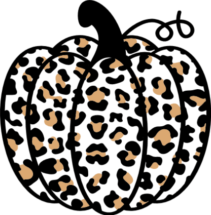Leopard skin Pumpkin clipart image, fall decor - free svg file for members