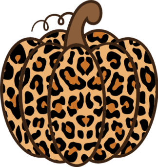 Pumpkin clipart image, Leopard skin - free svg file for members