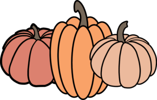 Three Pumpkins in a row clipart image - free svg file for members