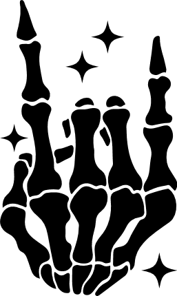 Skeleton rocking hand silhouette - free svg file for members