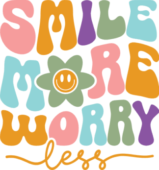 Smile more, worry less, motivational quotes, tshirt design - free svg file for members