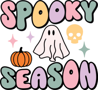 Halloween tshirt design, Spooky season, ghost and pumpkin - free svg file for members