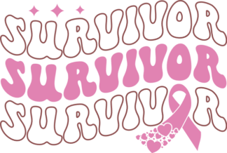Survivor, echo stacked text, awareness tshirt design - free svg file for members