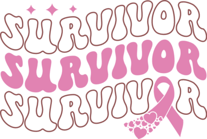 Survivor, echo stacked text, awareness tshirt design - free svg file for members