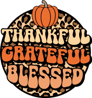 Thankful, grateful, blessed, leopard design, thanksgiving tshirt design - free svg file for members