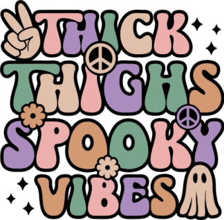 Thick thighs, spooky vibes, funny Halloween sweatshirt design - free svg file for members
