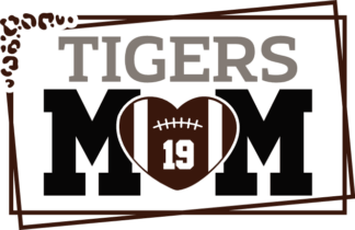Tigers team fan, football  mom tshirt design, leopard skin, framed - free svg file for members