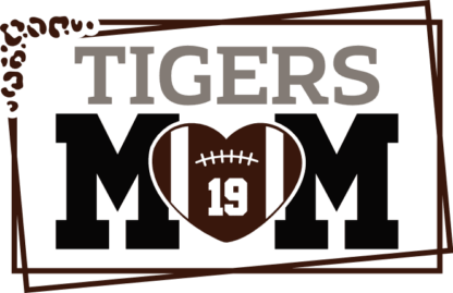 Tigers team fan, football  mom tshirt design, leopard skin, framed - free svg file for members