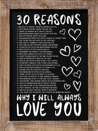 30 reasons why I will always love you, valentines day gift - free svg file for members
