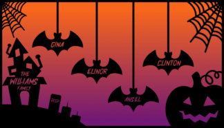 Halloween scary spooky scene, Personalized family member names frame, decor - free svg file for members