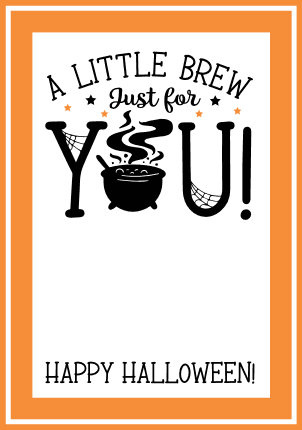 A little brew just for you, Happy Halloween gift card - free svg file for members