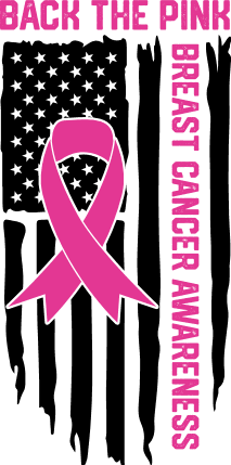 Back the pink, USA flag, breast cancer awareness tshirt design - free svg file for members