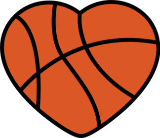 Basketball ball heart shape, clipart image - free svg file for members