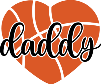 Basketball daddy heart, basketball ball, dad tshirt design - free svg file for members