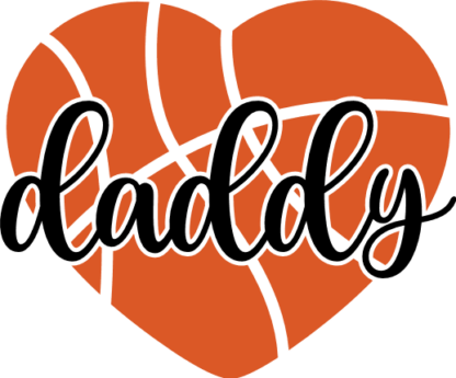 Basketball daddy heart, basketball ball, dad tshirt design - free svg file for members