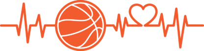 Basketball heart wave clipart image - free svg file for members