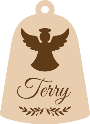 Personalized Christmas Bell design, Angel, Christmas decor - free svg file for members