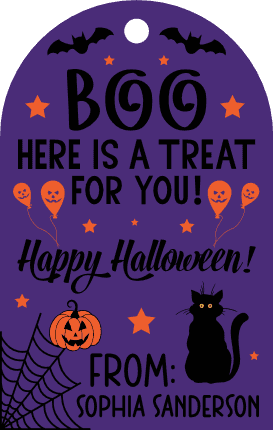 Boo, here is a treat for you, Happy Halloween from, editable name gift tag - free svg file for members