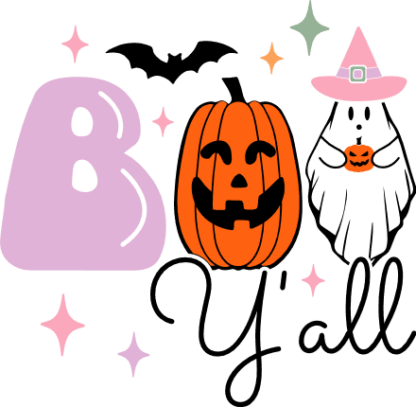 Boo y'all, ghost and pumpkin, Halloween decor - free svg file for members