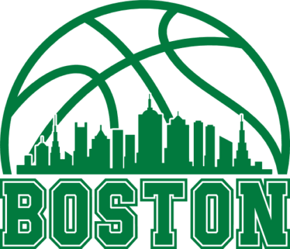 Boston celtics, Half basketball ball and Boston skyline, NBA tshirt design - free svg file for members