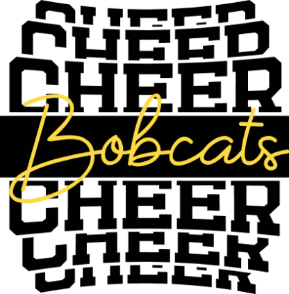 Cheer bobcats, echo stacked text, cheerleading tshirt design - free svg file for members