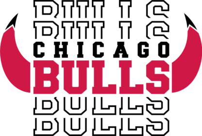 Basketball Chicago bulls, echo stacked text, horns, NBA lover tshirt design - free svg file for members